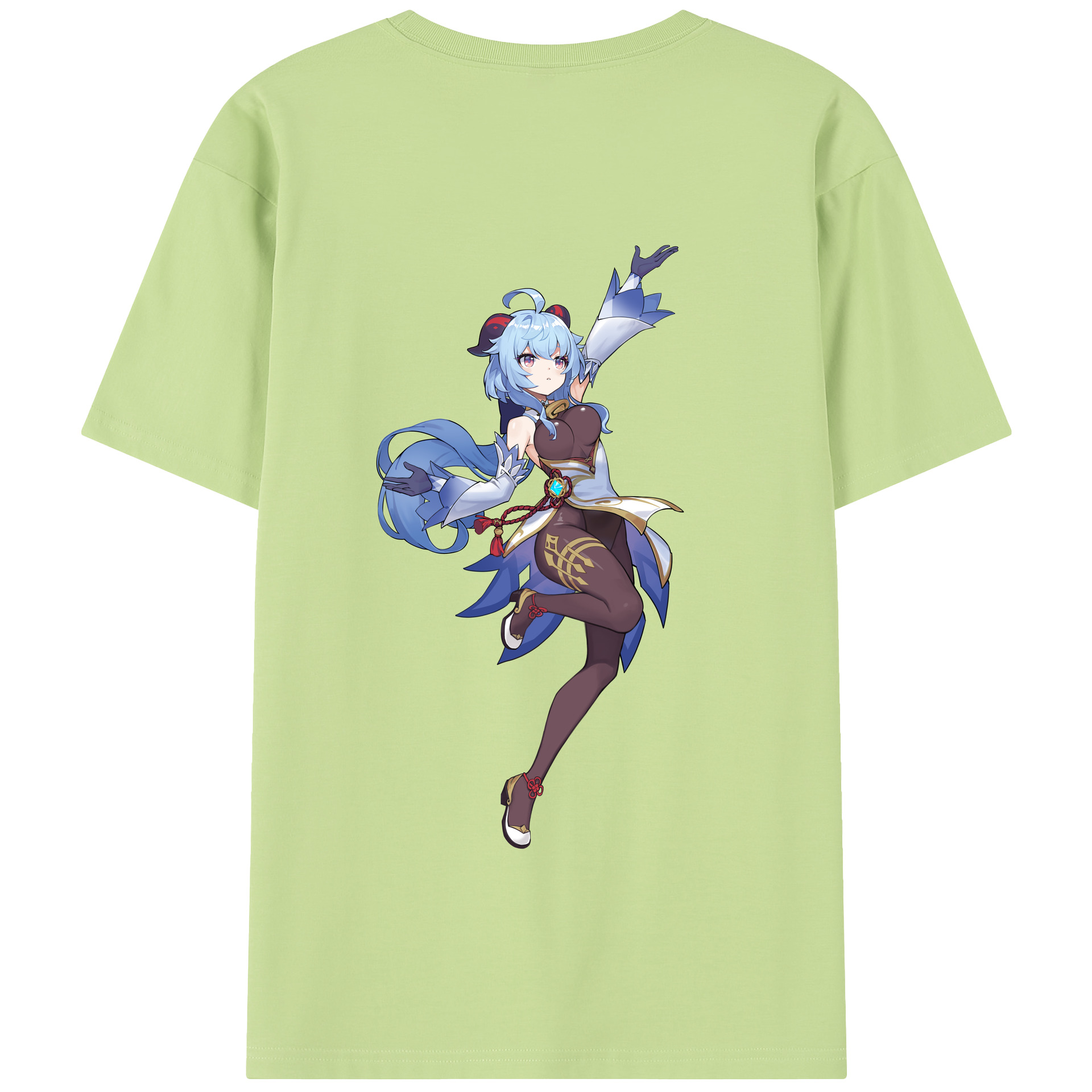 げんし神 甘雨 かんう genshin Ganyu 綿100％半袖Tシャツ（背面プリント）